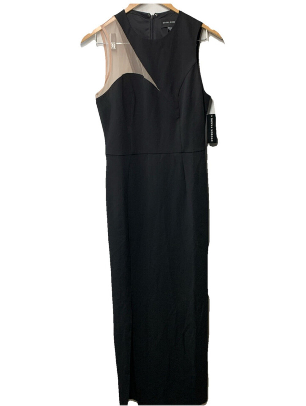 Donna Morgan Sleeveless Evening Asymmetrical Cutout and High Slit Size 8 Black